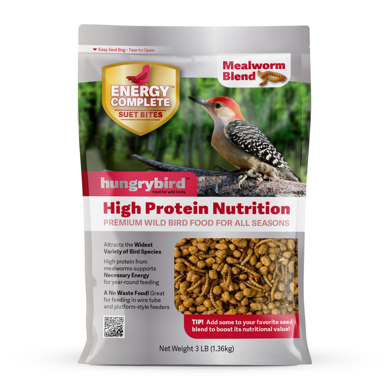 Hungrybird Suet Bites Mealworm 3Lb Bag